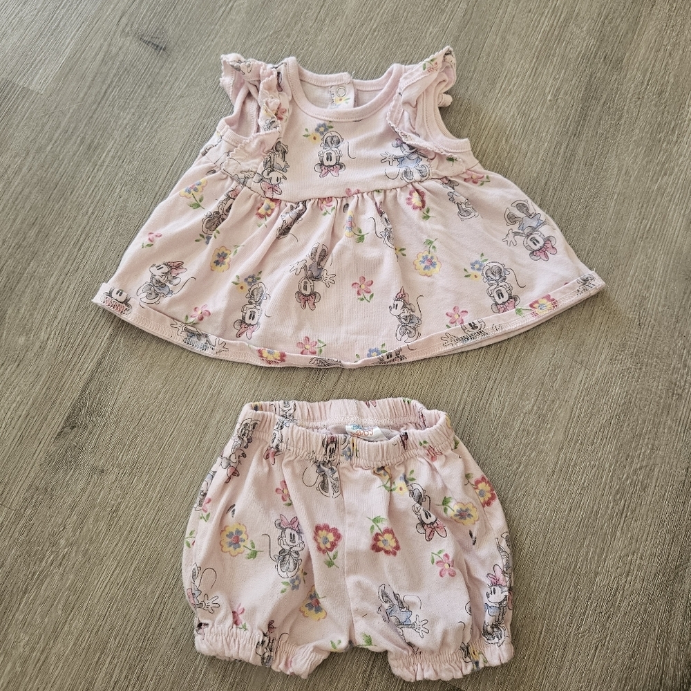 Disney baby Minnie set 3-6m ruffle